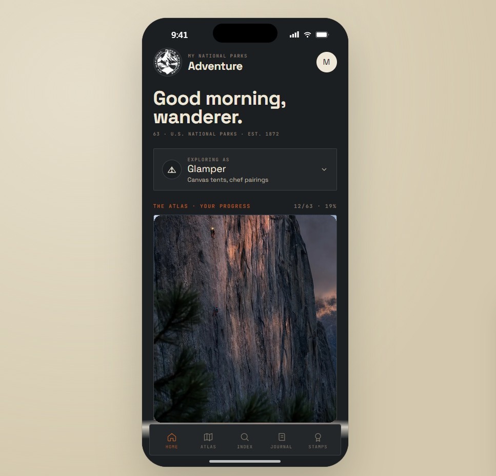 My National Parks Adventure App -- your national parks progress atlas