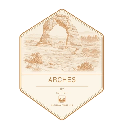 Arches first-visit badge, National Parks Hub