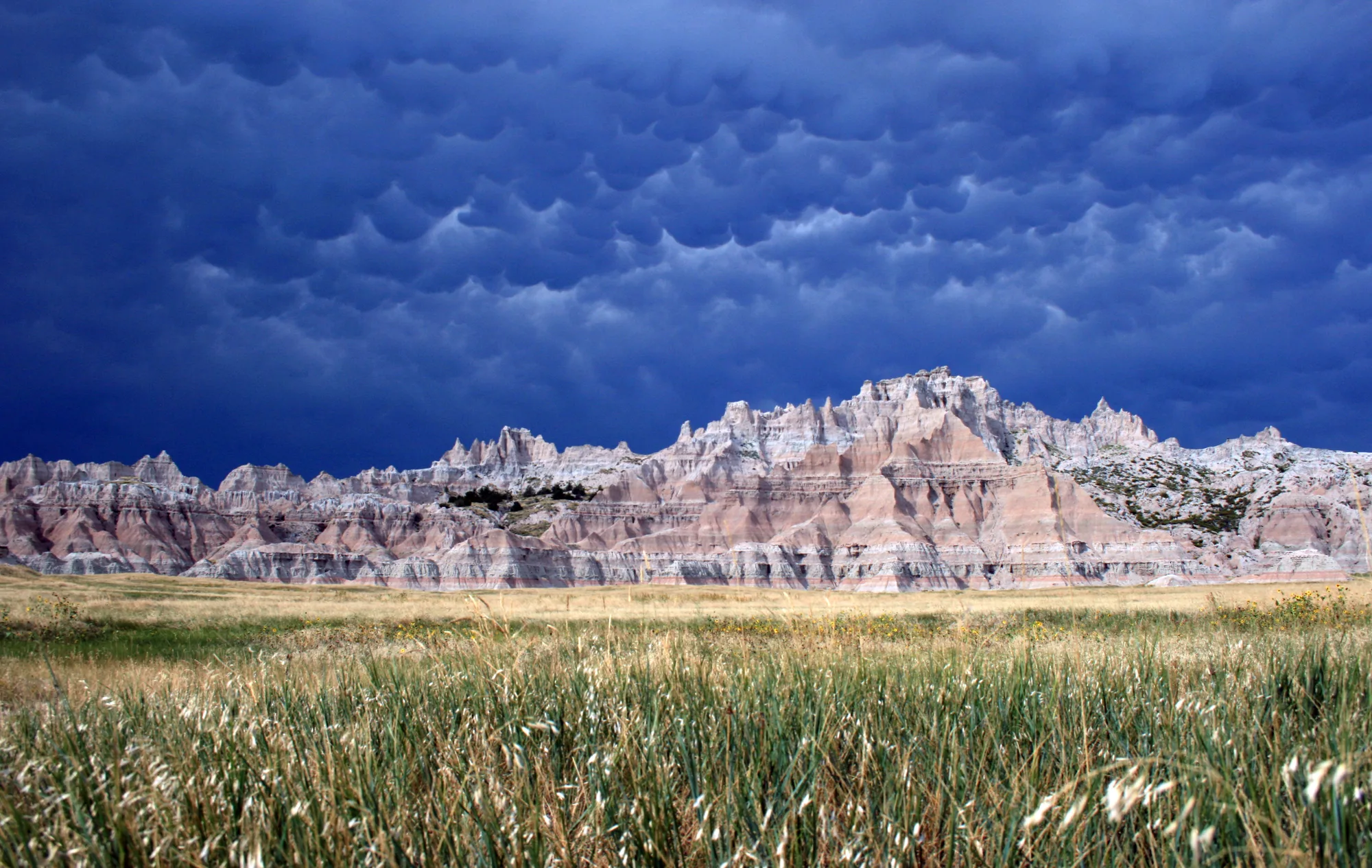 Eroded badlands formations, Badlands National Park