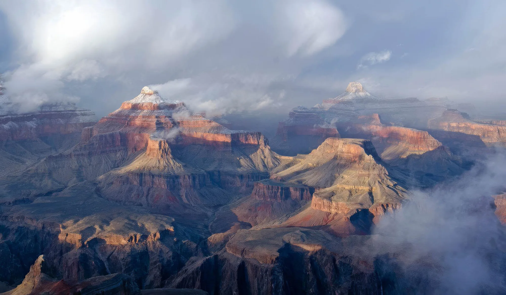The stone Desert View Watchtower overlooking the Colorado River, Grand Canyon National Park