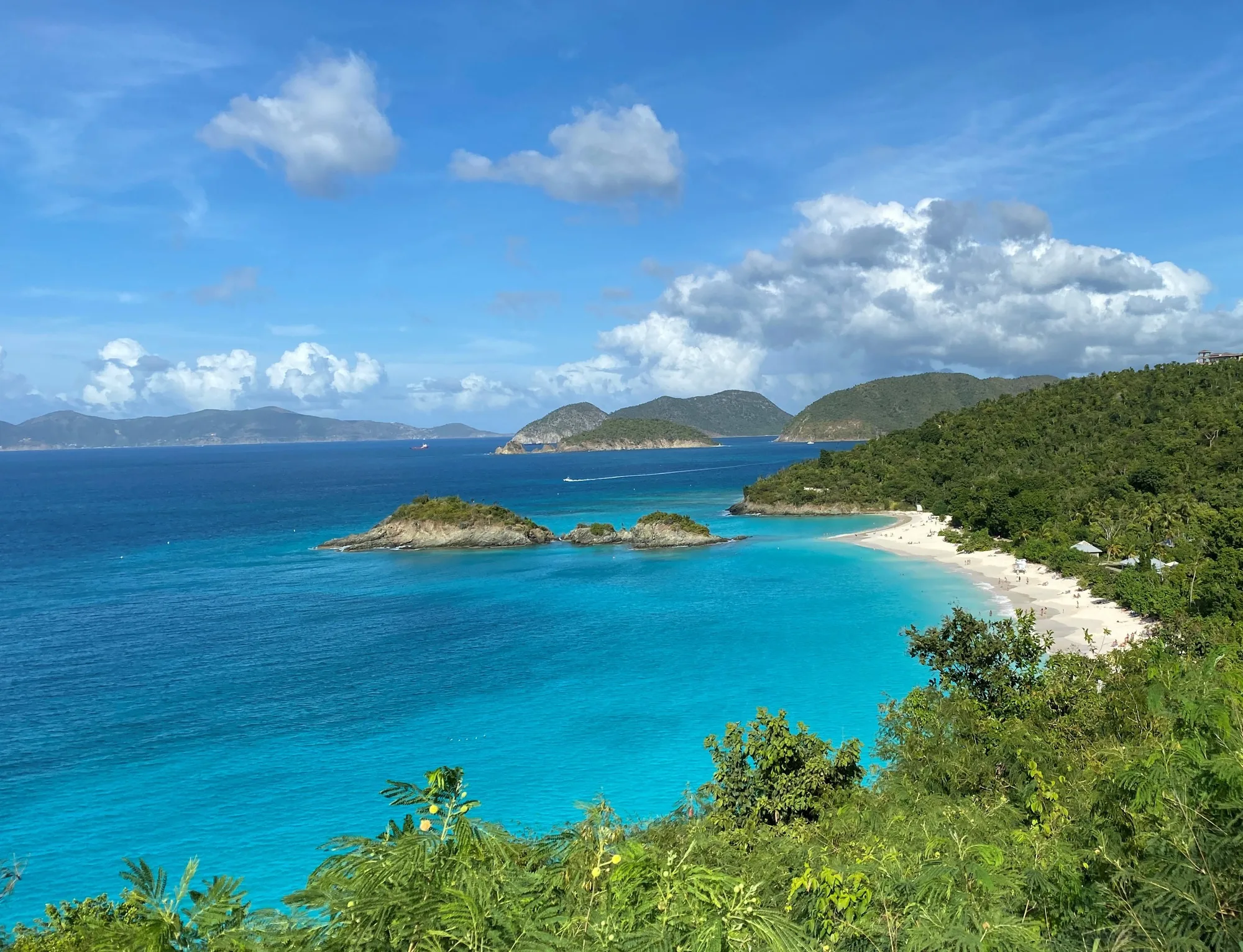 Coastal plantation ruins visible from the shoreline, Virgin Islands National Park