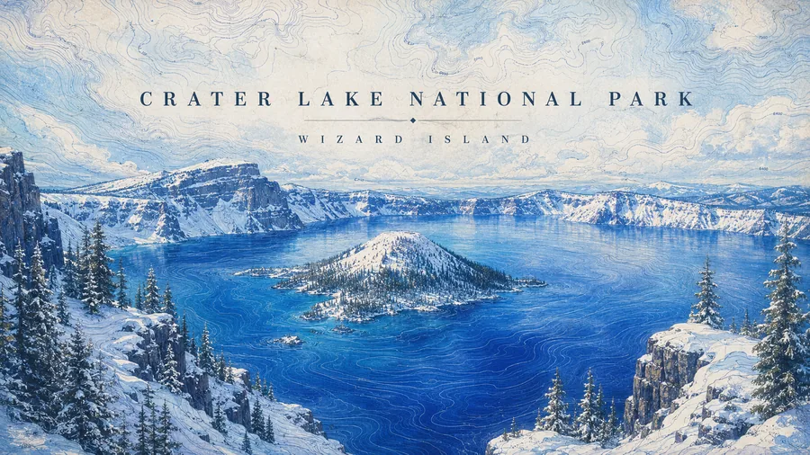 Crater Lake National Park poster art