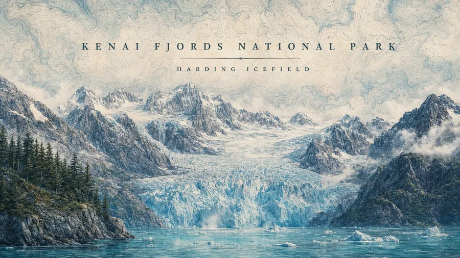 Kenai Fjords National Park poster art