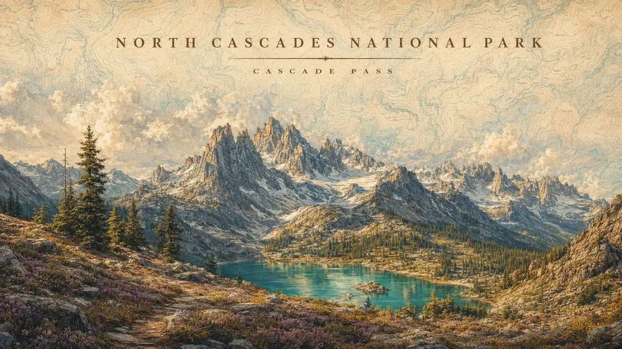 North Cascades National Park poster art